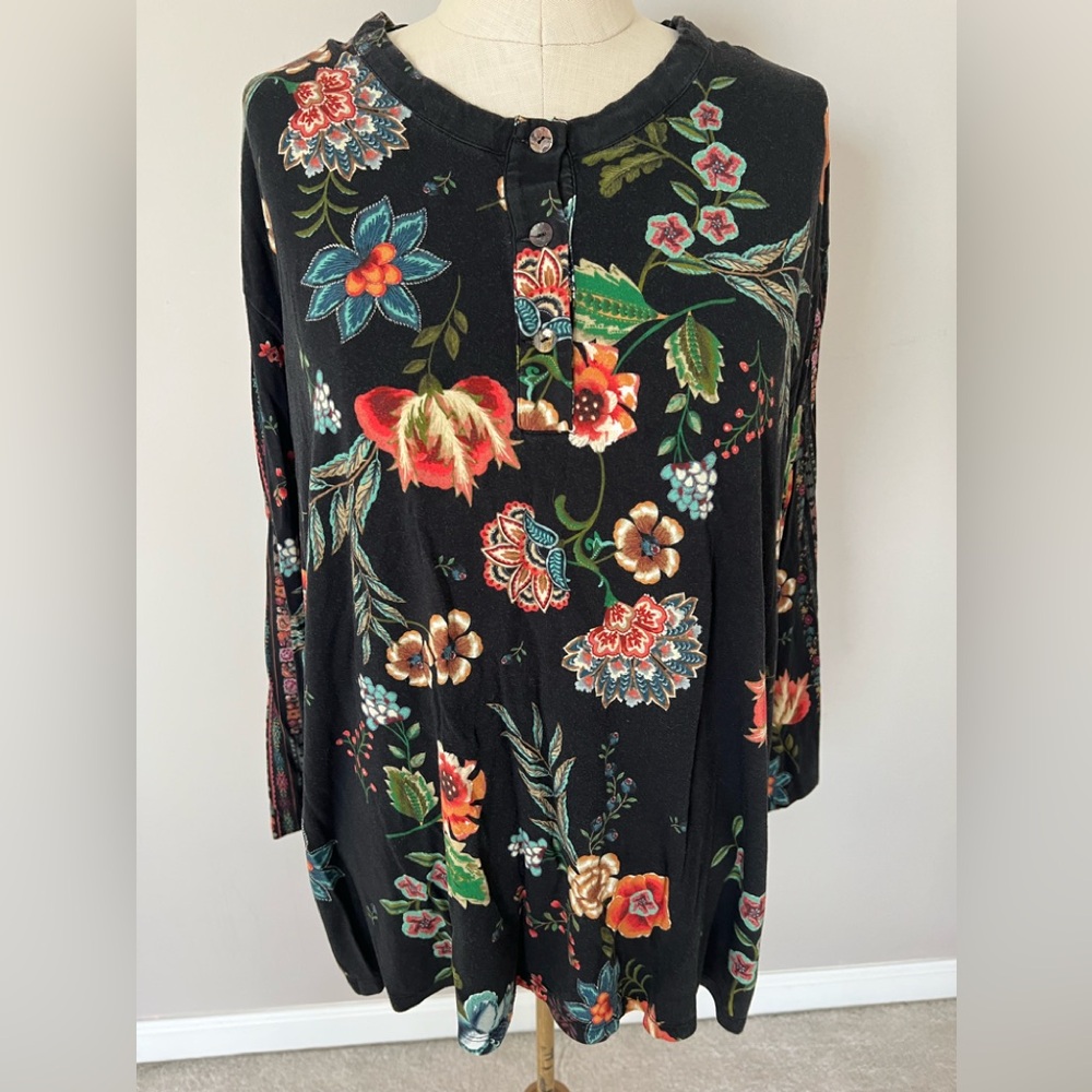 Johnny Was Black Floral top